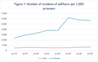 Safety in custody Self-harm graph Oct 2025